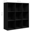 Book Cabinet Black 38.6"x11.8"x38.6" Engineered Wood