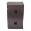 2-Tier Functional Wood Cat Washroom Litter Box Cover with Multiple Vents, a Round Entrance, Openable Door,Brown XH