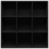 Book Cabinet Black 38.6"x11.8"x38.6" Engineered Wood