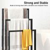 Metal 3 Tiers Freestanding Towel Rack for Bathroom Outdoor - Black