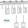 Silver Shower Curtain Hook, Zinc Alloy Set of 12