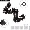 Halloween Decoration Double Maple Vine Solid Black * 2+4 Sticking Hooks+12 Bat Stickers+12 Spider Stickers