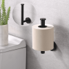 Toilet Paper Holder Matte Black SUS304 Stainless Steel Rustproof Wall Mounted Toilet Roll Holder; Modern Tissue Roll Dispenser Round for Bathroom Kitc