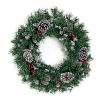 Pre-lit Xmas Tree Artificial Christmas 4-Piece Set,Garland, Wreath and Set of 2