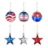 24Pcs Set Hanging Ornaments Ball Star Patriotic Festival Party Decor Independence Day 4th of July Christmas Tree Wall Indoor Outdoor Decoration