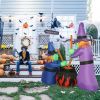 6ft Garden 5pcs LED String Lights Two Witches with Pots Inflatable Halloween Decoration