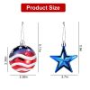 24Pcs Set Hanging Ornaments Ball Star Patriotic Festival Party Decor Independence Day 4th of July Christmas Tree Wall Indoor Outdoor Decoration