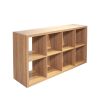 Smart Cube 8-Cube Organizer Storage with Opened Back Shelves; 2 X 4 Cube Bookcase Book Shleves for Home; Office ; Walnut Color