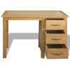 Desk with 3 Drawers Solid Oak Wood 41.7"x15.7"x29.5"