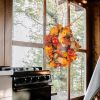 22" Fall Wreath Artificial Wreath for Front Door Home Decor Thanksgiving Christmas Decorations