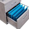 Techni Mobili Rolling File Cabinet with Glass Top; Grey