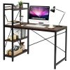 47.5 Inch Writing Study Computer Desk with 4-Tier Shelves