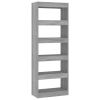 Book Cabinet/Room Divider Gray Sonoma 23.6"x11.8"x65.4" Engineered Wood