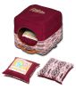 Touchdog 70's Vintage-Tribal Throwback Convertible and Reversible Squared 2-in-1 Collapsible Dog House Bed