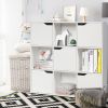 Free Standing 9 Cube Storage Wood Divider Bookcase for Home and Office