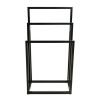 Metal 3 Tiers Freestanding Towel Rack for Bathroom Outdoor - Black