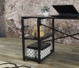 Furnish Home Store Sage Black Metal Frame 47&quot; Wooden Top 2 Shelves Writing and Computer Desk for Home Office; Black