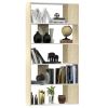 Book Cabinet/Room Divider White and Sonoma Oak 31.5"x9.4"x62.6"