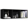 Book Cabinet/TV Cabinet Black 14.2"x11.8"x44.9" Engineered Wood