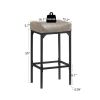 Bar stool set 2PC (Grey+Black; 16.1''W*12.2''D*28.7''H)