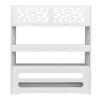 Free shipping Wood-plastic Board Four Tiers Carved Shoe Rack White YJ