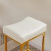 Bar stool set 2PC (White+Golden; 16.1''W*12.2''D*28.7''H)