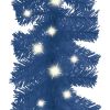 Christmas Garland with LED Lights 33 ft Blue