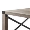 2-Tier Modern Farmhouse Coffee Table; Wood Rectangle Cocktail Table with Metal X- Frame (Gray; 40.94" w x 21.65" d x 17.91" h)