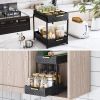 Double layer pull-out sink lower storage rack Kitchen counter lower storage cabinet Bathroom cabinet lower storage cabinet rack Sliding basket storage