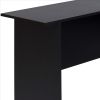 FCH L-Shaped Wood Right-angle Computer Desk with Two-layer Bookshelves Black