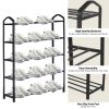 YSSOA 5-Tier Stackable Shoe Rack; 15-Pairs Sturdy Shoe Shelf Storage ; Black Shoe Tower for Bedroom; Entryway; Hallway; and Closet