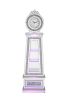 ACME Noralie GRANDFATHER CLOCK W/LED Mirrored & Faux Diamonds AC00349