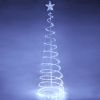 6 Ft Lighted Spiral Christmas Tree Light Cool White 182 LED Outdoor Yard Decor