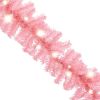 Christmas Garland with LED Lights 33 ft Pink