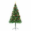 Artificial Christmas Tree with Baubles and LEDs Green 6 ft