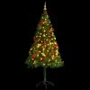 Artificial Christmas Tree with Baubles and LEDs Green 6 ft