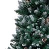 Artificial Christmas Tree with Pine Cones and White Snow 7 ft