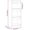 Book Cabinet/Room Divider Sonoma Oak 15.7"x11.8"x40.6" Engineered Wood