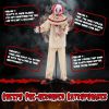 5 FT Grins Animatronic Killer Clown Halloween Decoration with Glowing Red Eyes