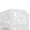 Free shipping Wood-plastic Board Four Tiers Carved Shoe Rack White YJ