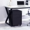 3 Drawer Mobile File Cabinet with Lock Steel File Cabinet for Legal/Letter/A4/F4 Size; Fully Assembled Include Wheels; Home/ Office Design