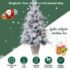 Decor 3.5ft Artificial Flocked Christmas Tree with Pine Cones for Christmas Decor