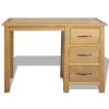 Desk with 3 Drawers Solid Oak Wood 41.7"x15.7"x29.5"