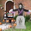 8ft Garden 3pcs LED String Lights Grim Reaper and Grave Inflatable Halloween Decoration