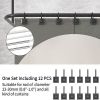 Black Shower Curtain Hook, Zinc Alloy Square ,Set of 12