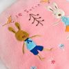 [Sugar Rabbit - Round Pink02] Blanket Pillow Cushion / Travel Pillow Blanket (31.5 by 43.3 inches)