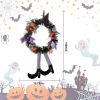 Halloween Witch Wreath Pumpkin Door Decorations Artificial Party Hanging Handmade Wreath Garland