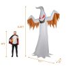 12ft 4pcs LED Lights Giant Scary Ghost Flames and Flashing Red Eyes Inflatable Halloween Decoration