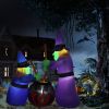 6ft Garden 5pcs LED String Lights Two Witches with Pots Inflatable Halloween Decoration