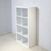 Smart Cube 8-Cube Organizer Storage with Opened Back Shelves; 2 X 4 Cube Bookcase Book Shleves for Home; Office (White)